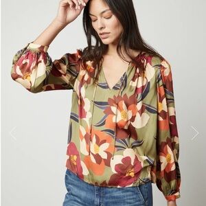Velvet By Graham & Spencer Isra Printed V-Neck Blouse